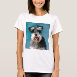 Miniatur Schnauzer Aquarellmalerei T-Shirt