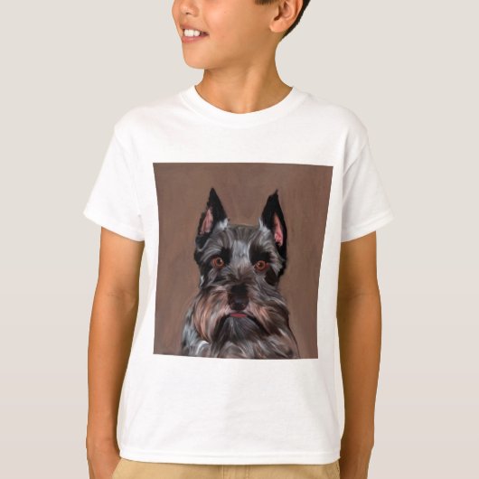 Miniatur Schnauzer Aquarellmalerei T-Shirt (Vorderseite)