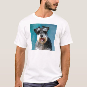 Miniatur Schnauzer Aquarellmalerei T-Shirt