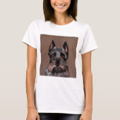 Miniatur Schnauzer Aquarellmalerei T-Shirt (Vorderseite)