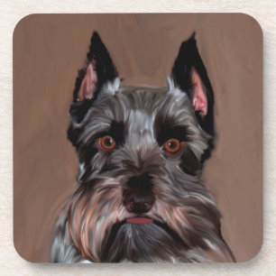 Miniatur Schnauzer Aquarellmalerei Untersetzer