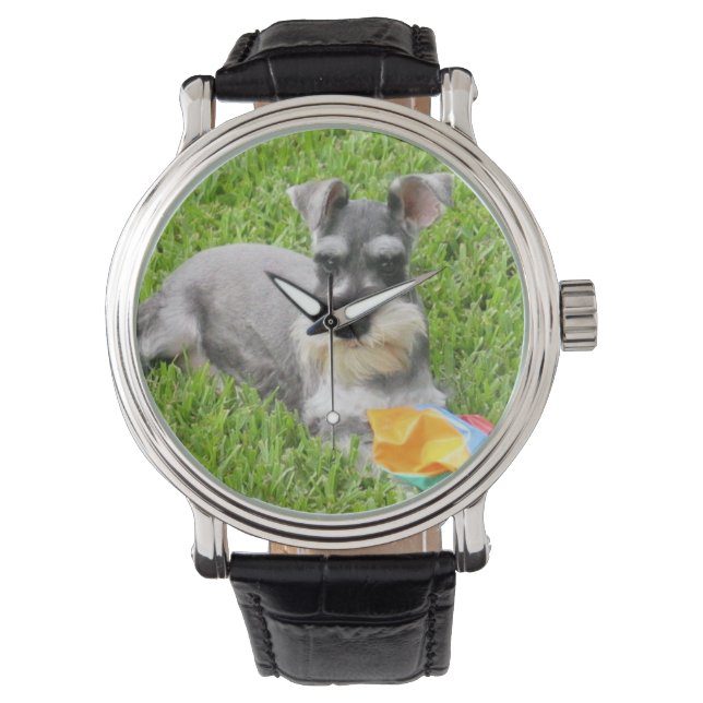 Miniatur-Schnauzer-Armbanduhr Armbanduhr (Vorderseite)
