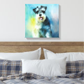 Miniatur Schnauzer Dog Aquarellmalerei Leinwanddruck (Insitu (Schlafzimmer))