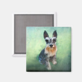 Miniatur Schnauzer Dog Aquarellmalerei Magnet (Vorderseite/Rückseite)