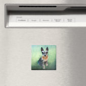 Miniatur Schnauzer Dog Aquarellmalerei Magnet (In Situ (Geschirrspüler))