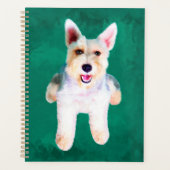 Miniatur Schnauzer Dog Aquarellmalerei Planer (Vorderseite)