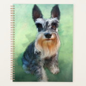 Miniatur Schnauzer Dog Aquarellmalerei Planer (Vorderseite)