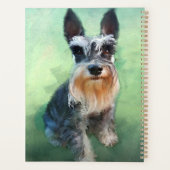 Miniatur Schnauzer Dog Aquarellmalerei Planer (Rückseite)
