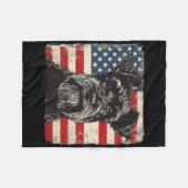 Miniatur Schnauzer Dog Patriotic 4. Juli Geschenk Fleecedecke (Vorderseite (Horizontal))