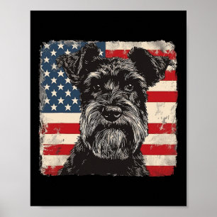 Miniatur Schnauzer Dog Patriotic 4. Juli Geschenk Poster