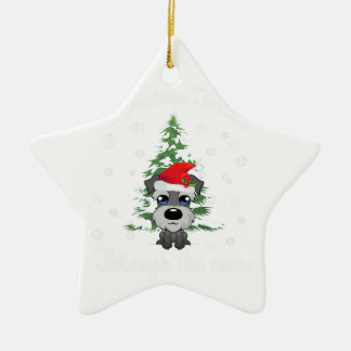 Miniatur Schnauzer durch Schnee | Weihnachtshund Keramik Ornament
