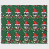 Miniatur-Schnauzer für Weihnachtsmannmütze-Umschla Geschenkpapier (Flach)