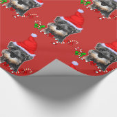 Miniatur-Schnauzer für Weihnachtsmannmütze-Umschla Geschenkpapier (Ecke)