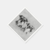 Miniatur Schnauzer Graustufen Digitale Kunst Serviette (Ecke)