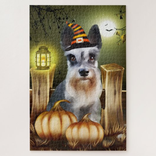 Miniatur Schnauzer Halloween-Puzzle. Puzzle (Vertikal)
