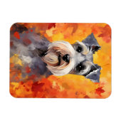Miniatur Schnauzer HerbstErntedank Magnet (Horizontal)
