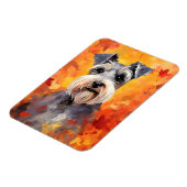 Miniatur Schnauzer HerbstErntedank Magnet (Linke Seite)