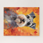Miniatur Schnauzer HerbstErntedank Puzzle (Horizontal)