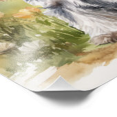 Miniatur Schnauzer im Garten - Wasserfarbe Fotodruck (Ecke)