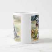 Miniatur Schnauzer im Garten - Wasserfarbe Jumbo-Tasse (Vorderseite)