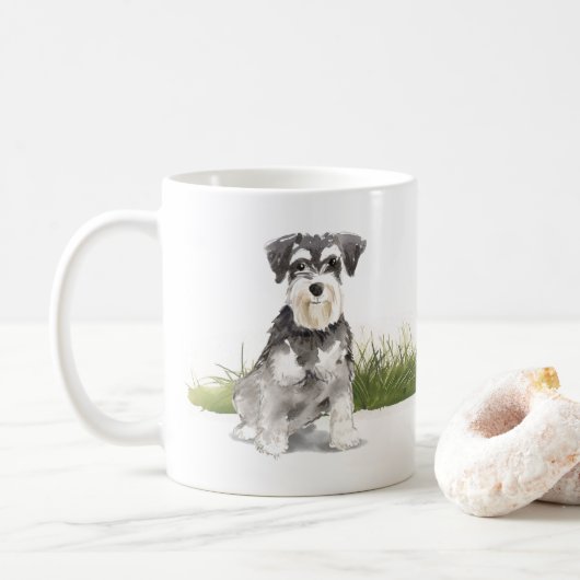 Miniatur-Schnauzer Kaffeetasse (Mit Donut)