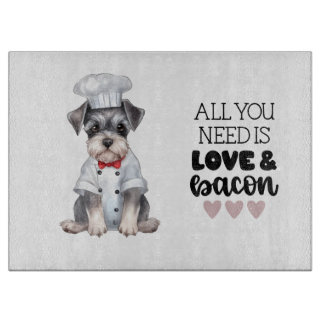 Miniatur Schnauzer Koch Liebe & Bacon Schneidebrett
