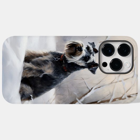 Miniatur Schnauzer lassen es Schnee Weihnachten Case-Mate iPhone Hülle (Rückseite (Horizontal))