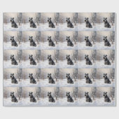 Miniatur Schnauzer lassen es Schnee Weihnachten Geschenkpapier (Flach)