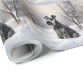 Miniatur Schnauzer lassen es Schnee Weihnachten Geschenkpapier (Rolleneckpunkt)