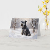 Miniatur Schnauzer lassen es Schnee Weihnachten Karte (Gelbe Blume)