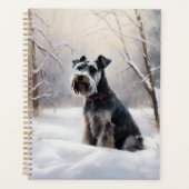 Miniatur Schnauzer lassen es Schnee Weihnachten Planer (Vorderseite)