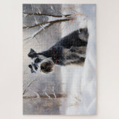 Miniatur Schnauzer lassen es Schnee Weihnachten Puzzle (Vertikal)