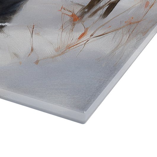 Miniatur Schnauzer lassen es Schnee Weihnachten Schneidebrett (Ecke)