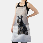 Miniatur Schnauzer lassen es Schnee Weihnachten Schürze (InSitu)