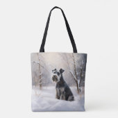 Miniatur Schnauzer lassen es Schnee Weihnachten Tasche (Rückseite)