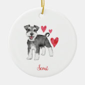 Miniatur Schnauzer Mini Schnauzer Custom Text Keramik Ornament (Vorne)