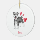 Miniatur Schnauzer Mini Schnauzer Custom Text Keramik Ornament (Links)