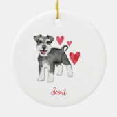 Miniatur Schnauzer Mini Schnauzer Custom Text Keramik Ornament (Hinten)