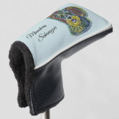 Miniatur Schnauzer mit Herz-Pop Kunst Golf Headcover (3/4 Vorderseite)