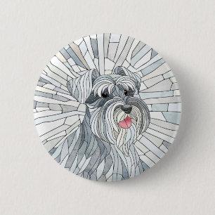 Miniatur Schnauzer Mosaik Art Button