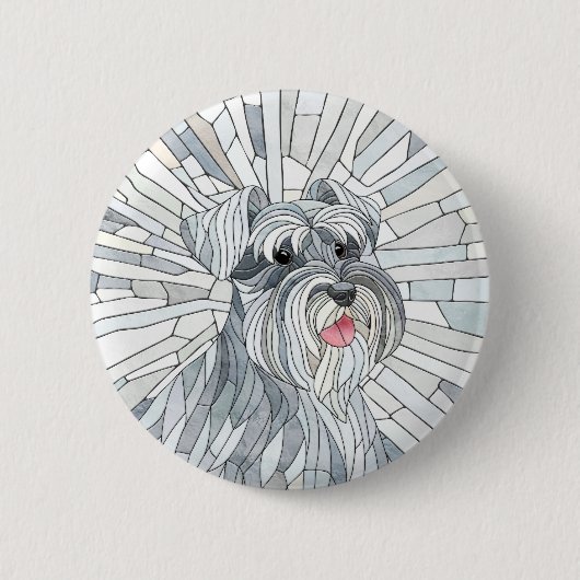 Miniatur Schnauzer Mosaik Art Button (Vorderseite)