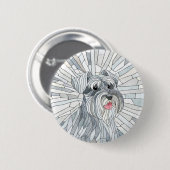 Miniatur Schnauzer Mosaik Art Button (Vorne & Hinten)
