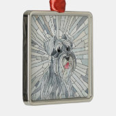 Miniatur Schnauzer Mosaik Art Ornament Aus Metall (Rechts)