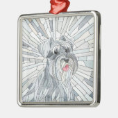 Miniatur Schnauzer Mosaik Art Ornament Aus Metall (Links)