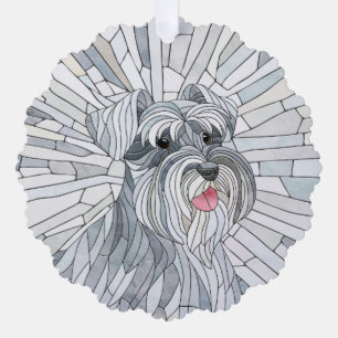 Miniatur Schnauzer Mosaik Art Ornament Karte