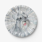 Miniatur Schnauzer Mosaik Art Pappteller (Vorderseite)