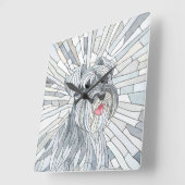 Miniatur Schnauzer Mosaik Art Quadratische Wanduhr (Winkel)
