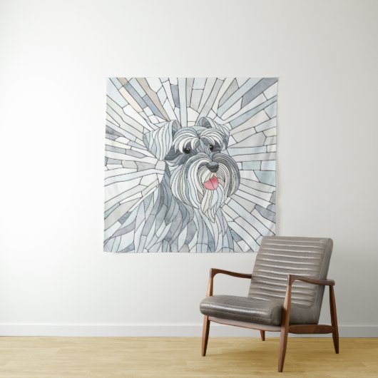 Miniatur Schnauzer Mosaik Art Wandteppich (Beispiel)