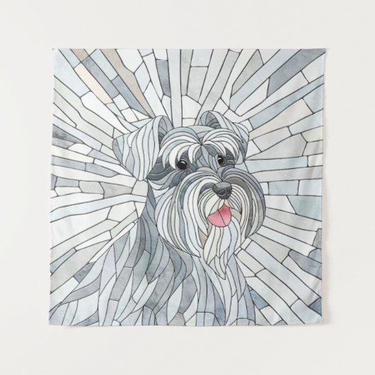 Miniatur Schnauzer Mosaik Art Wandteppich (Vorderseite)