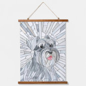 Miniatur Schnauzer Mosaik Art Wandteppich Mit Holzrahmen (Vorderseite)